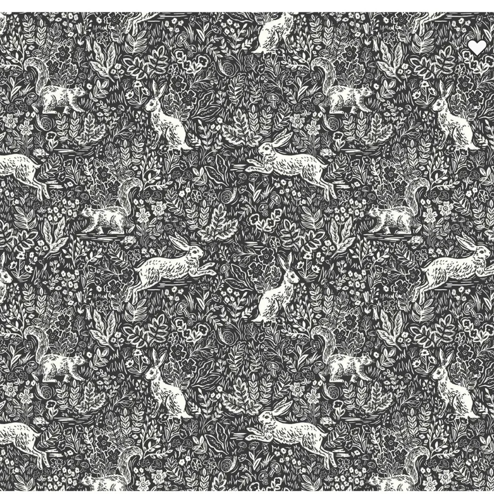Rifle Paper Co. Fable print in Black and White Wallpaper